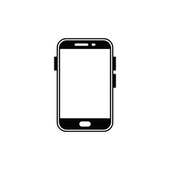 Smartphone gadget icon in black flat glyph, filled style isolated on white background
