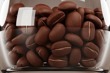 Realistic 3D Render of Coffee in Jar