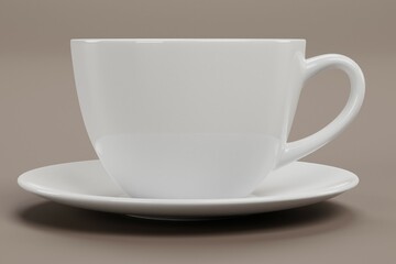 Realistic 3D Render of Cup of Coffee