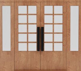 Realistic 3D Render of Double Door