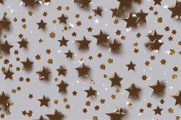 Gold star confetti. ai generated.