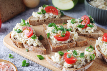 Vorschmack sandwiches - typical Jewish dish