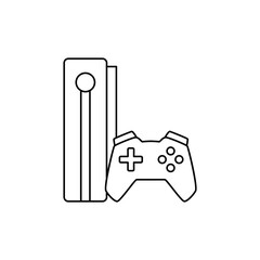 Gaming console icon in line style icon, isolated on white background