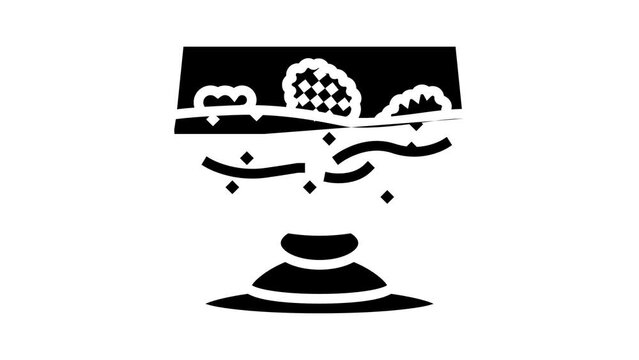 dessert raspberry fruit berry glyph icon animation