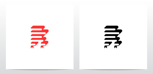 Stack Of Books Letter Logo Design R