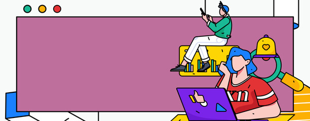 Flat vector concept operation illustration of people working in business
