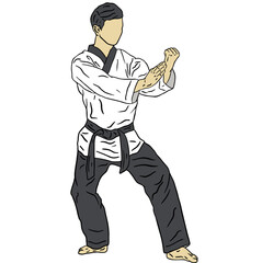 TAEKWONDO ILLUSTRATION LOGO ICON