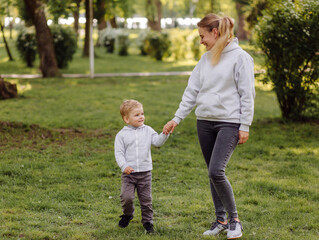 Fototapeta premium mother and son have activities together on holidays