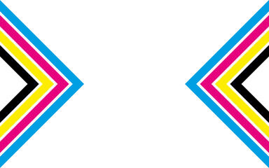 Abstract print background with arrows in cmyk colors. Business design banner with space for your text. Vector illustration