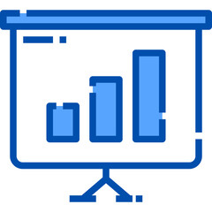 Presentation blue outline icon