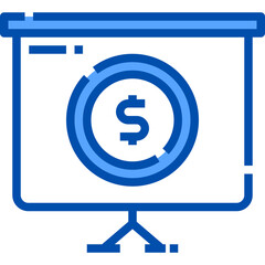 Presentation blue outline icon