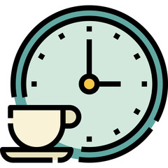 Coffee time filled outline icon