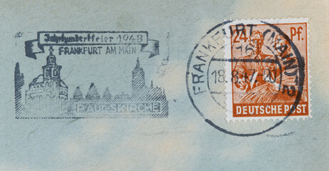 briefmarke stamp vintage retro alt old papier paper gestempelt frankiert cancel used gebraucht...