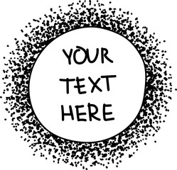 Hand drawn circle with texture on background