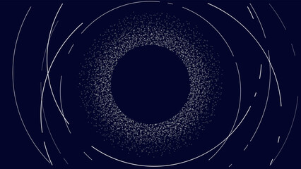 abstract vector  dark  background with white circles and lines. Background with texture