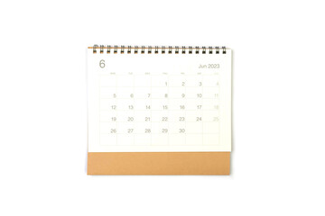 June 2023 calendar page on white background. Calendar background for reminder, business planning, appointment meeting and event.