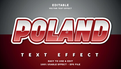 poland editable text effect with modern and simple style, usable for logo or campaign title