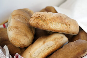 Fresh White bread close up
