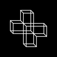 monogram logo design cross-shaped lines and squares
