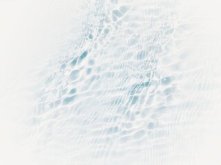Defocus blurred transparent blue colored clear calm water surface texture with splashes and bubbles. Trendy abstract nature background. Water waves in sunlight with copy space. Blue watercolor shining