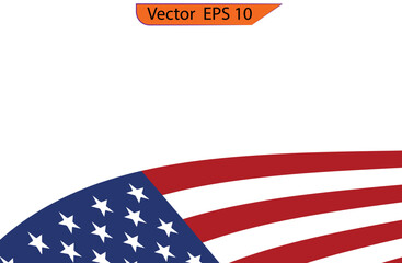 Usa flag card. Transparent background