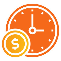 Time is money glyph icon