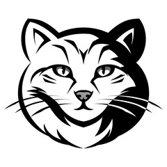 black and white  cat logo design