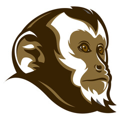 capuchin monkey from brazil wild animal logo design