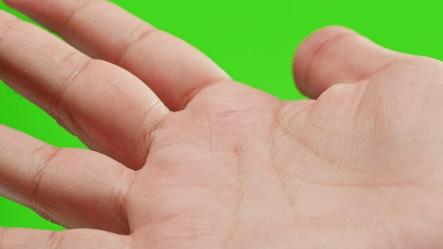Human hand with lines, Palm reading, foretelling the future through the study of the palm, close up macro