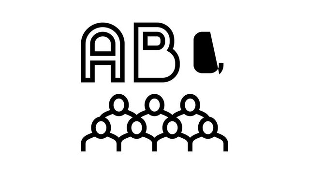 class english line icon animation