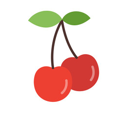 Cherry berry icon. Sweet cherry healthy food. Vector illustration