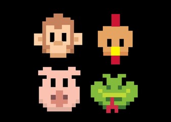 Obraz premium pixel art design