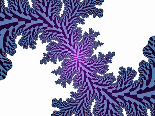 Fototapeta na wymiar Winter tree, fractal, blue leaves, flowers, abstract background