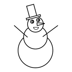 Snowman icon. Flat icon. Snowman linear icon.