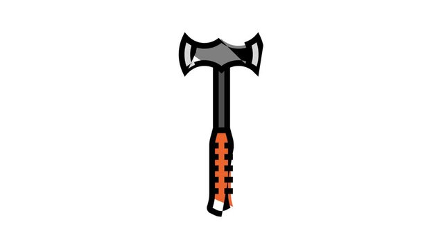 double bit axe weapon color icon animation