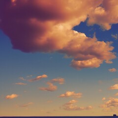 Fototapeta premium Orange burnt clouds
