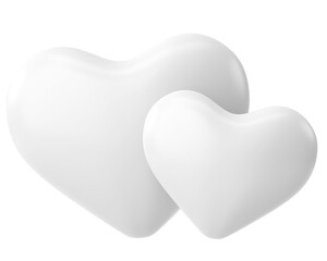 Couple heart. 3D heart. Valentine card decoration.