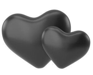 Couple heart. 3D heart. Valentine card decoration.