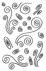 Fototapeta premium doodle wind illustration vector hand drawn style isolated on white background.