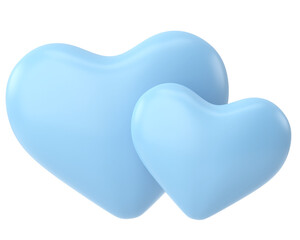 Couple heart. 3D heart. Valentine card decoration.