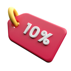 3d rendering of price tag or discount illustration using blue, white and yellow color scheme