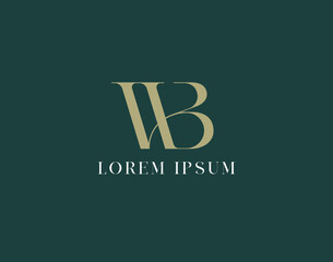 WB letter modern design illustration, WB typography logo design