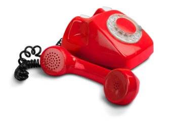 Answering an old fashioned red telephone