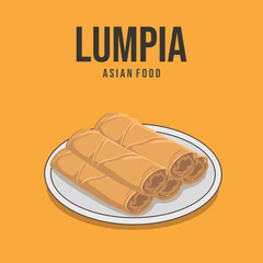 Lumpia, Indonesia traditional food vector illustration