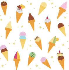 Background material of ice cream. pattern material.