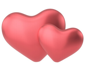 Couple heart. 3D heart. Valentine card decoration.