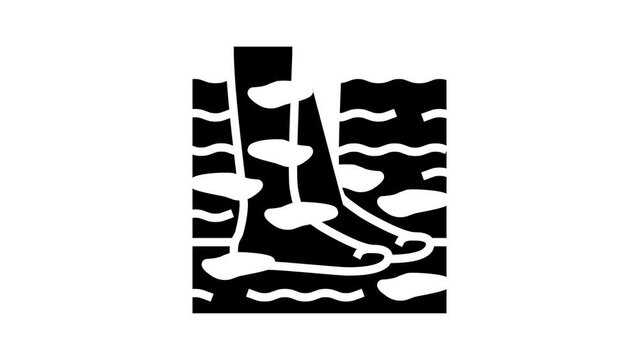 fish spa glyph icon animation