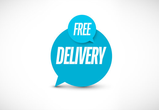 Free delivery shipping label tag sticker
