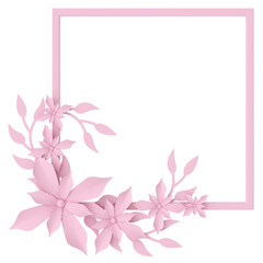 Fototapeta premium Paper flower. 3D illustration.