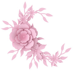 Paper flower. 3D illustration.
